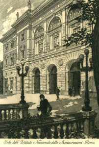 Building at Via Sallustiana 51, as represented in a period engraving (1927)